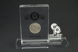 Acrylic Coin Embedment 
6 " x 4 1/2 " x 1 "
